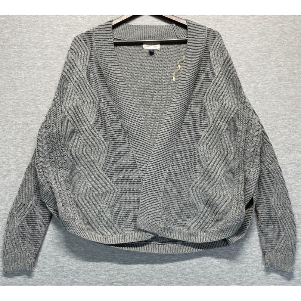 Universal Thread Goods Co. Cardigan Sweater Womens M Gray Chunky Knit Open Front